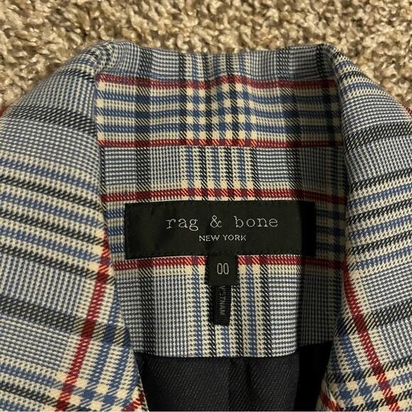 Rag & Bone Elise Plaid Double Breasted Blazer Blue - Picture 5 of 13